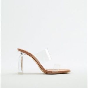 Zara Clear/Nude Heels